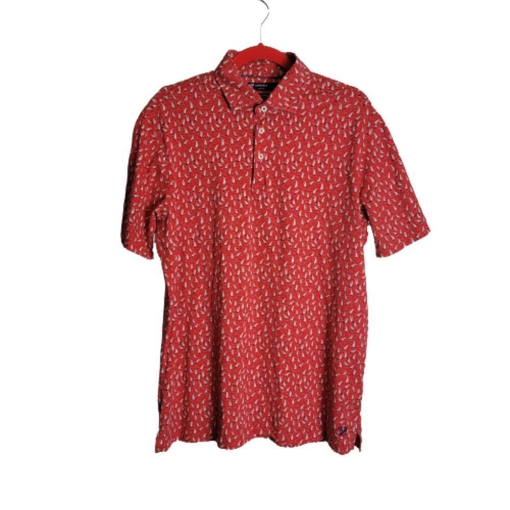 Cremieux Supima Cotton Polo Nautical Sailboat Print L